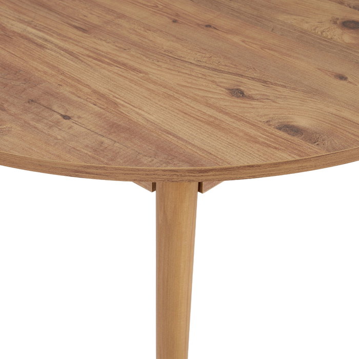 Hanah Home Mesa de Comedor Extensible en Pino Atlántico, 100x100 cm (extensible a 131 cm), Tablero de Melamina, Patas de Madera, Color Pino Atlántico